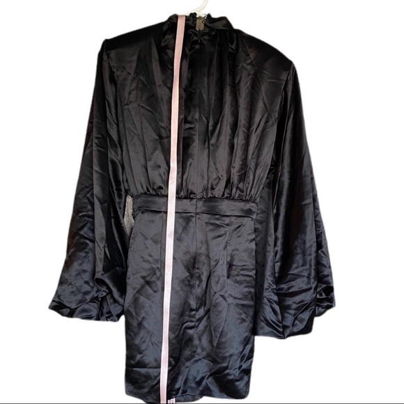 House of CB Khristen Black Satin Blouson Dress xsmall nwt - Picture 6 of 8